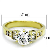 Load image into Gallery viewer, Gold Womens Ring Anillo Para Mujer Stainless Steel Ring with AAA Grade CZ in Clear Forli - Jewelry Store by Erik Rayo

