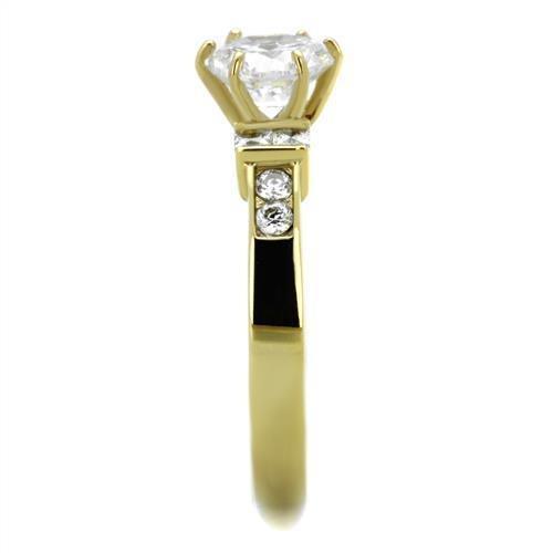 Gold Rings for Women Anillo Para Mujer Stainless Steel Ring with AAA Grade CZ in Clear Forli - Jewelry Store by Erik Rayo