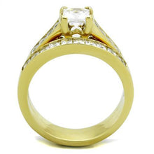 Load image into Gallery viewer, Gold Womens Ring Anillo Para Mujer Stainless Steel Ring with AAA Grade CZ in Clear Rvenna - Jewelry Store by Erik Rayo

