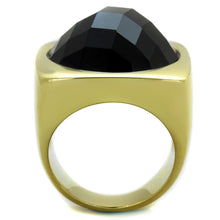 Load image into Gallery viewer, Gold Womens Ring Anillo Para Mujer Stainless Steel Ring with Stone in Jet Portici - Jewelry Store by Erik Rayo
