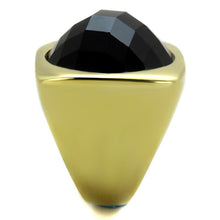 Load image into Gallery viewer, Gold Womens Ring Anillo Para Mujer Stainless Steel Ring with Stone in Jet Portici - Jewelry Store by Erik Rayo
