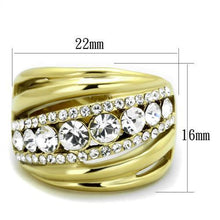 Load image into Gallery viewer, Gold Womens Ring Anillo Para Mujer Stainless Steel Ring with Top Grade Crystal in Clear Alatri - Jewelry Store by Erik Rayo
