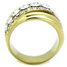 Load image into Gallery viewer, Gold Womens Ring Anillo Para Mujer Stainless Steel Ring with Top Grade Crystal in Clear Alatri - Jewelry Store by Erik Rayo
