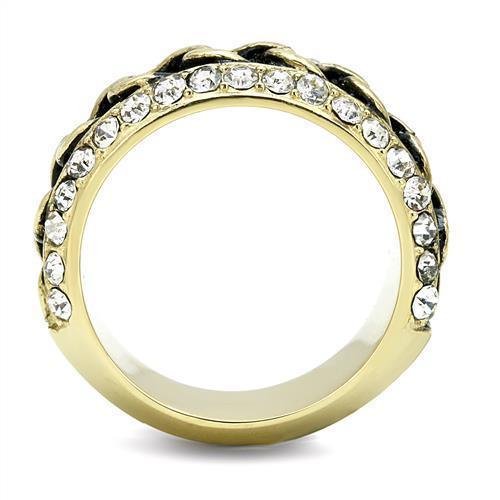 Gold Rings for Women Anillo Para Mujer Stainless Steel Ring with Top Grade Crystal in Clear Boneo - Jewelry Store by Erik Rayo
