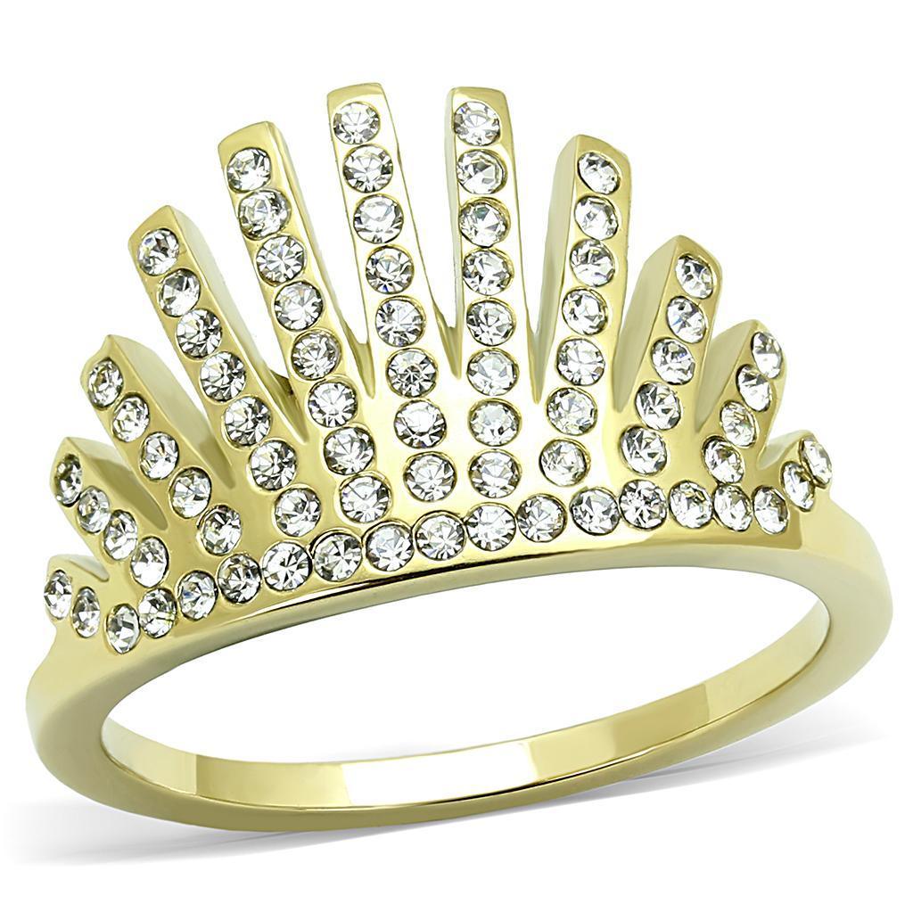 Gold Rings for Women Anillo Para Mujer Stainless Steel Ring with Top Grade Crystal in Clear Justice - Jewelry Store by Erik Rayo