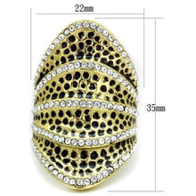 Load image into Gallery viewer, Gold Womens Ring Leopard Anillo Para Mujer y Ninos Unisex Kids 316L Stainless Steel Ring with Top Grade Crystal in Clear Trieste - Jewelry Store by Erik Rayo
