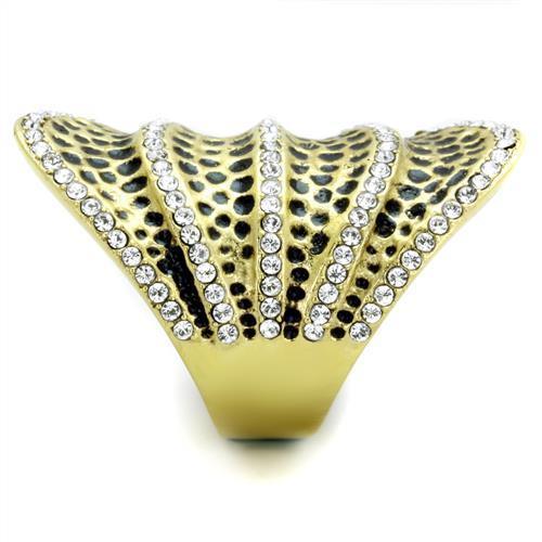 Gold Rings for Women Leopard Anillo Para Mujer Stainless Steel Ring with Top Grade Crystal in Clear Trieste - Jewelry Store by Erik Rayo