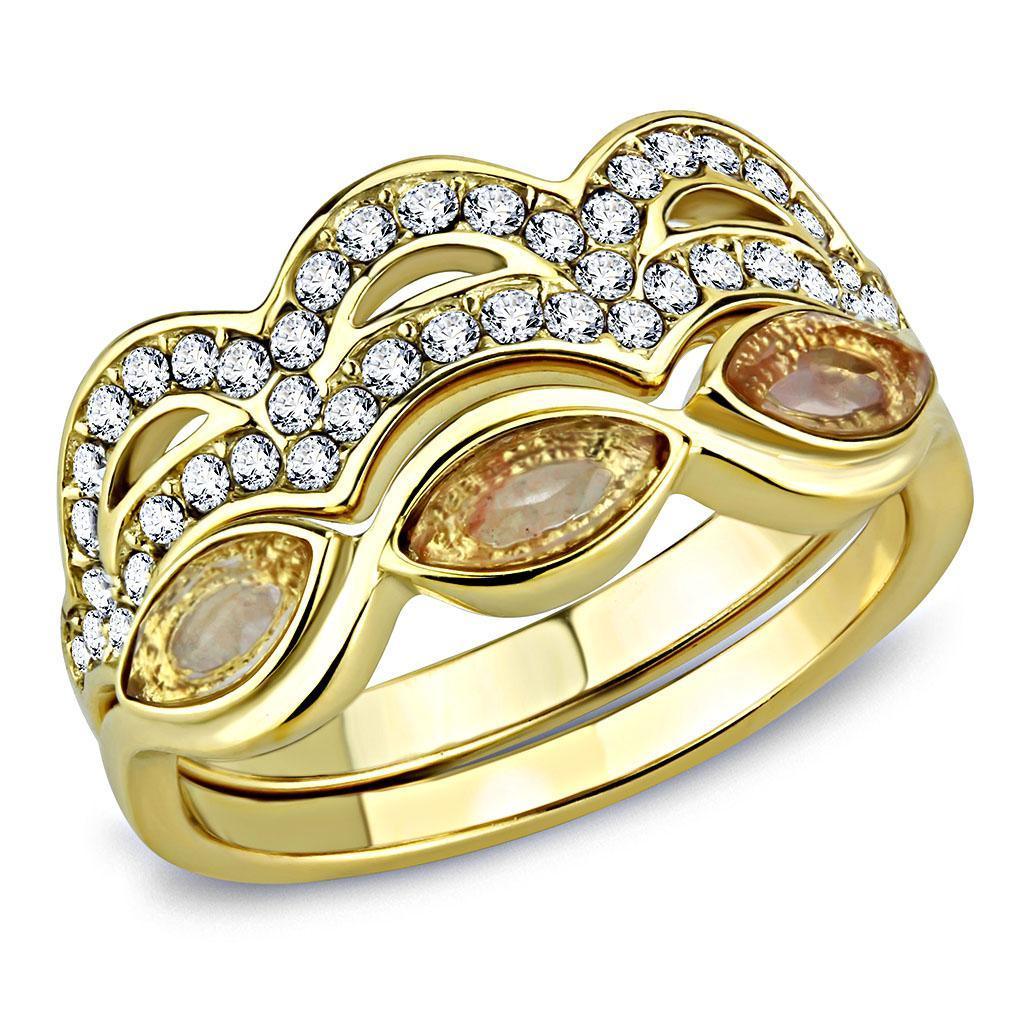 Gold Rings for Women Set Stainless Steel Anillo Juego Color Oro Para Mujer Acero Inoxidable - Jewelry Store by Erik Rayo