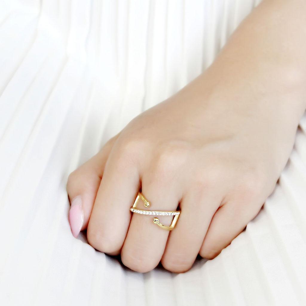 Gold Rings for Women Solitaire Stainless Steel Anillo Color Oro Para Mujer Acero Inoxidable - Jewelry Store by Erik Rayo