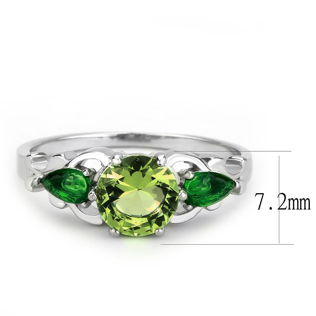 Green Rings for Women Anillo Para Mujer Stainless Steel Ring with Crystal in Peridot - Jewelry Store by Erik Rayo