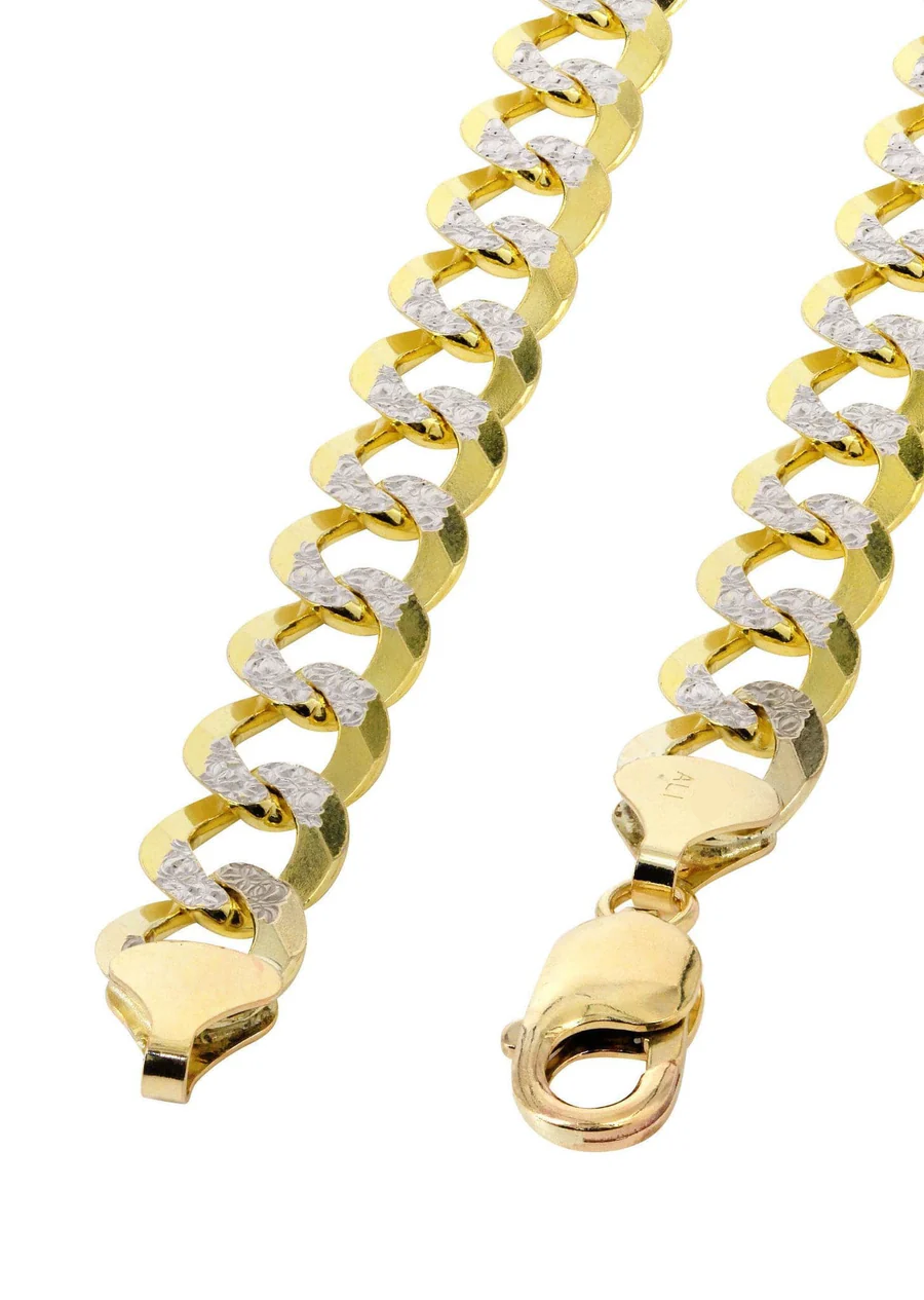 Gold chain bracelet with a clasp on a white background