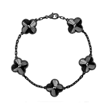 Load image into Gallery viewer, Real Solid 925 Silver Clover Bracelets Adjustable 7&quot; - 8&quot; - Available in Black, Gold, Pink, Green, and More
