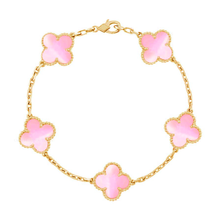 Load image into Gallery viewer, Real Solid 925 Silver Clover Bracelets Adjustable 7&quot; - 8&quot; - Available in Black, Gold, Pink, Green, and More
