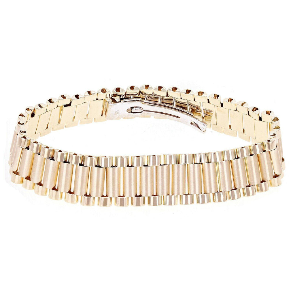 Italian 14k Yellow Gold Watch Link Bracelet 8" 15.2mm 37.4 grams - Jewelry Store by Erik Rayo