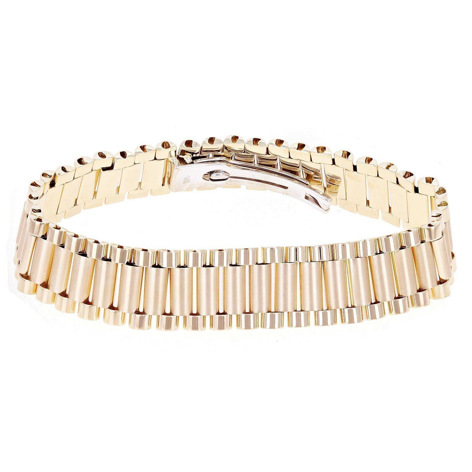 Italian 14k Yellow Gold Watch Link Bracelet 8" 15.2mm 37.4 grams - Jewelry Store by Erik Rayo