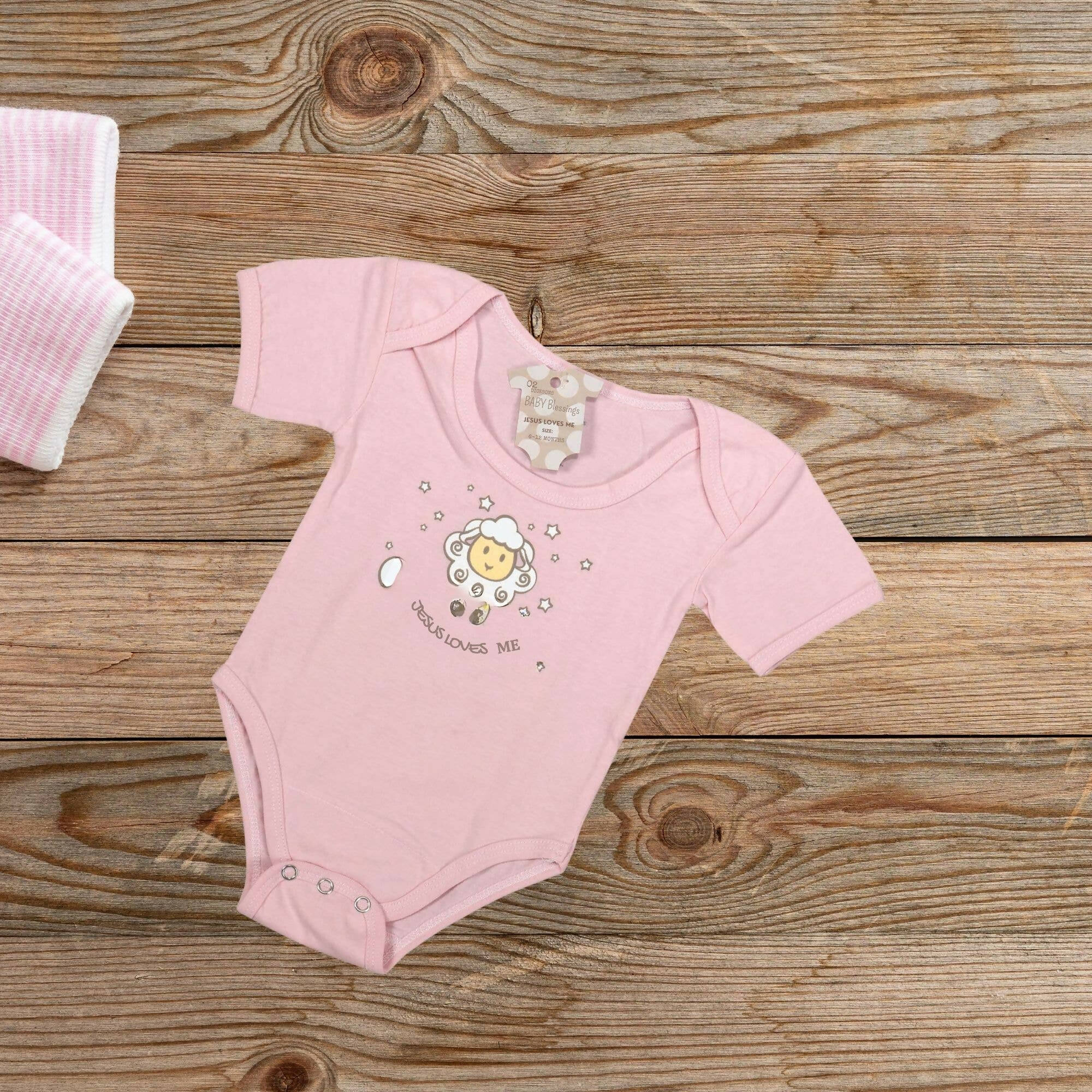 Baby Shirt 6-12Mo Pnk Jesus Love Me Cotn