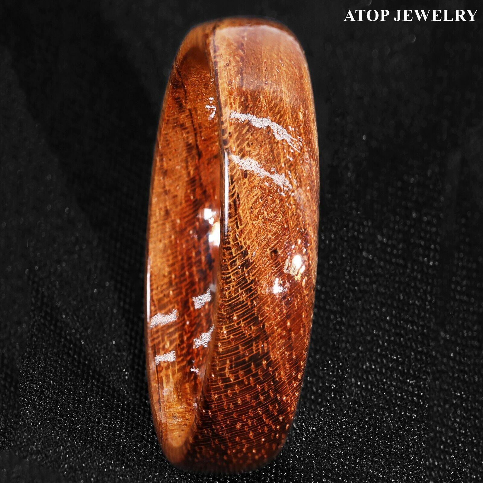 Koa Wood Domed Band Rings Domed Hawaiian Jewelry Unisex For Men and Women Anillo Para Hombres y Mujeres 6mm - Jewelry Store by Erik Rayo