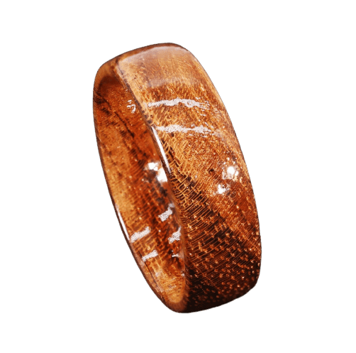 Koa Wood Domed Band Rings Domed Hawaiian Jewelry Unisex For Men and Women Anillo Para Hombres y Mujeres 8mm - Jewelry Store by Erik Rayo