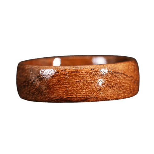 Koa Wood Domed Band Rings Domed Hawaiian Jewelry Unisex For Men and Women Anillo Para Hombres y Mujeres 8mm - Jewelry Store by Erik Rayo