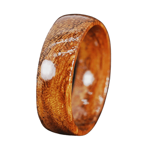 Koa Wood Domed Band Rings Domed Hawaiian Jewelry Unisex For Men and Women Anillo Para Hombres y Mujeres 8mm - Jewelry Store by Erik Rayo