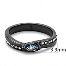 Load image into Gallery viewer, Light Black Womens Ring Anillo Para Mujer y Ninos Unisex Kids 316L Stainless Steel Ring with AAA Grade CZ in Blue Royal - Jewelry Store by Erik Rayo
