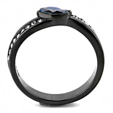 Load image into Gallery viewer, Light Black Womens Ring Anillo Para Mujer y Ninos Unisex Kids 316L Stainless Steel Ring with AAA Grade CZ in Blue Royal - Jewelry Store by Erik Rayo
