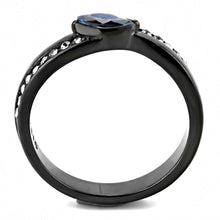 Load image into Gallery viewer, Light Black Womens Ring Anillo Para Mujer Stainless Steel Ring with AAA Grade CZ in Blue Royal - Jewelry Store by Erik Rayo
