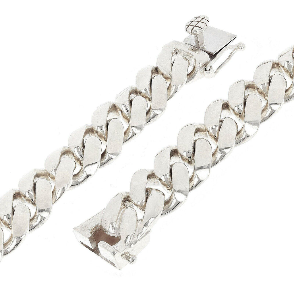 Men's 10k White Gold Solid Miami Cuban Link Chain Bracelet 7.5" 12.5mm 75 grams - Jewelry Store by Erik Rayo