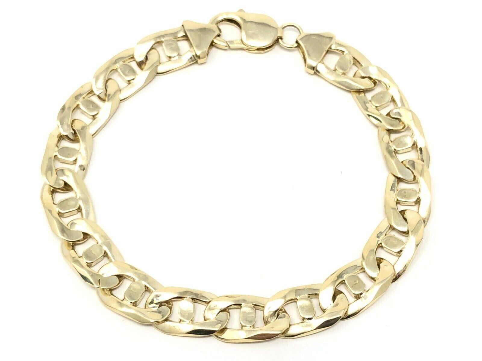 Men's 10k Yellow Gold Solid Mariner Bracelet Link Chain 7.5" 10mm 26.3 grams - Jewelry Store by Erik Rayo
