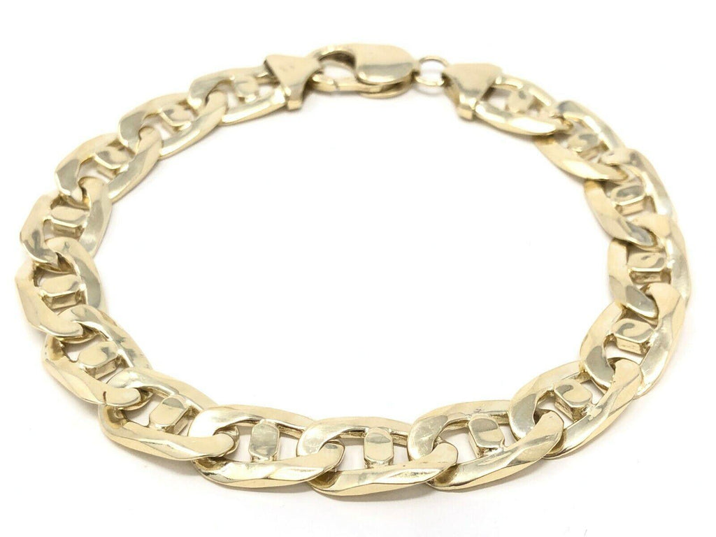 Men's 10k Yellow Gold Solid Mariner Bracelet Link Chain 7.5" 10mm 26.3 grams - Jewelry Store by Erik Rayo
