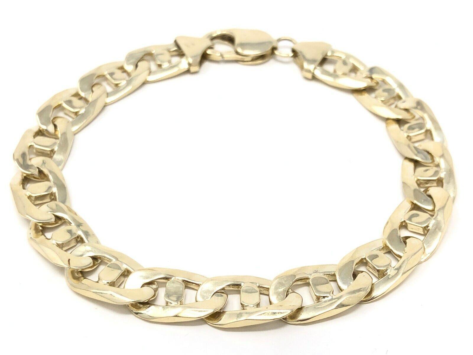 Men's 10k Yellow Gold Solid Mariner Bracelet Link Chain 7.5" 10mm 26.3 grams - Jewelry Store by Erik Rayo