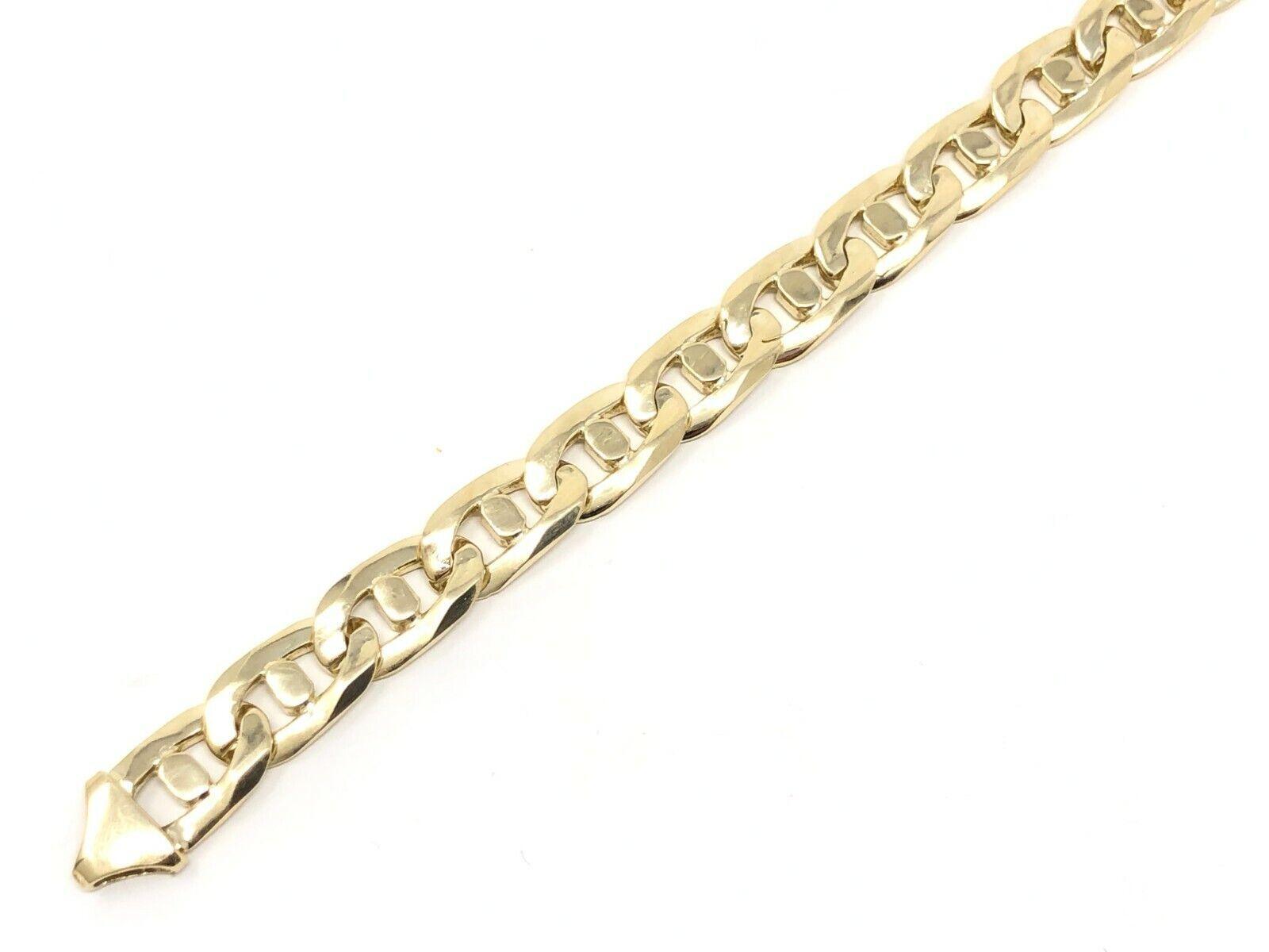 Men's 10k Yellow Gold Solid Mariner Bracelet Link Chain 7.5" 10mm 26.3 grams - Jewelry Store by Erik Rayo