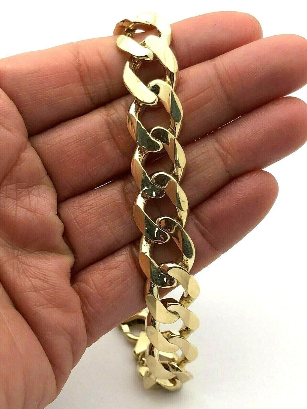 Men's 14k Solid Yellow Gold Cuban Bracelet Link Chain 8.5" 12.5mm 43 grams - Jewelry Store by Erik Rayo