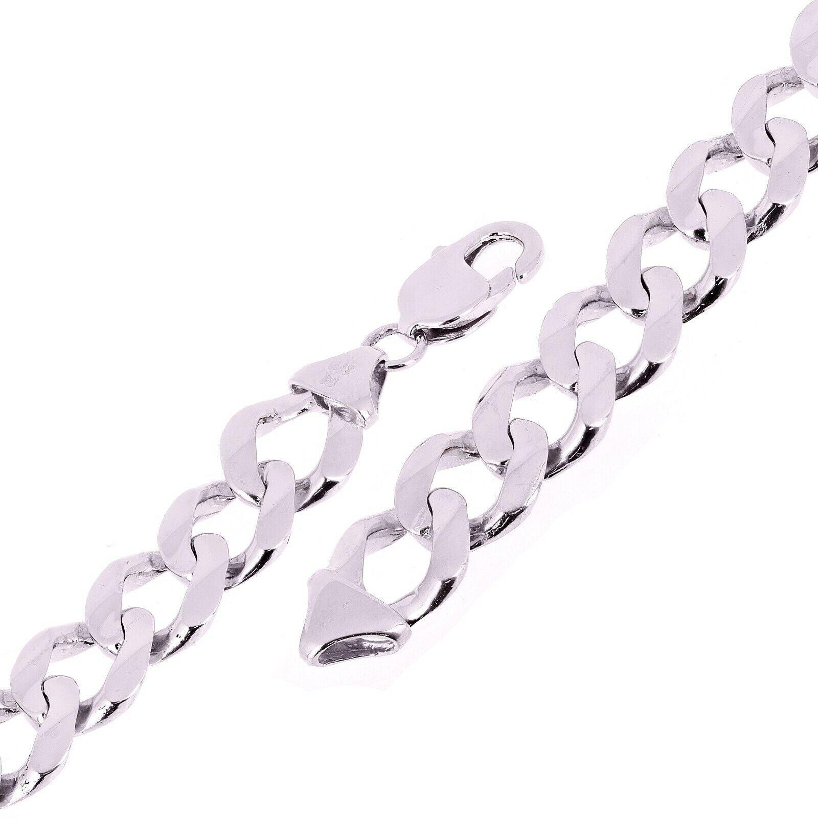 Men's 14k White Gold Solid Cuban Chain Bracelet Link 7" 12.5mm 35 grams - Jewelry Store by Erik Rayo