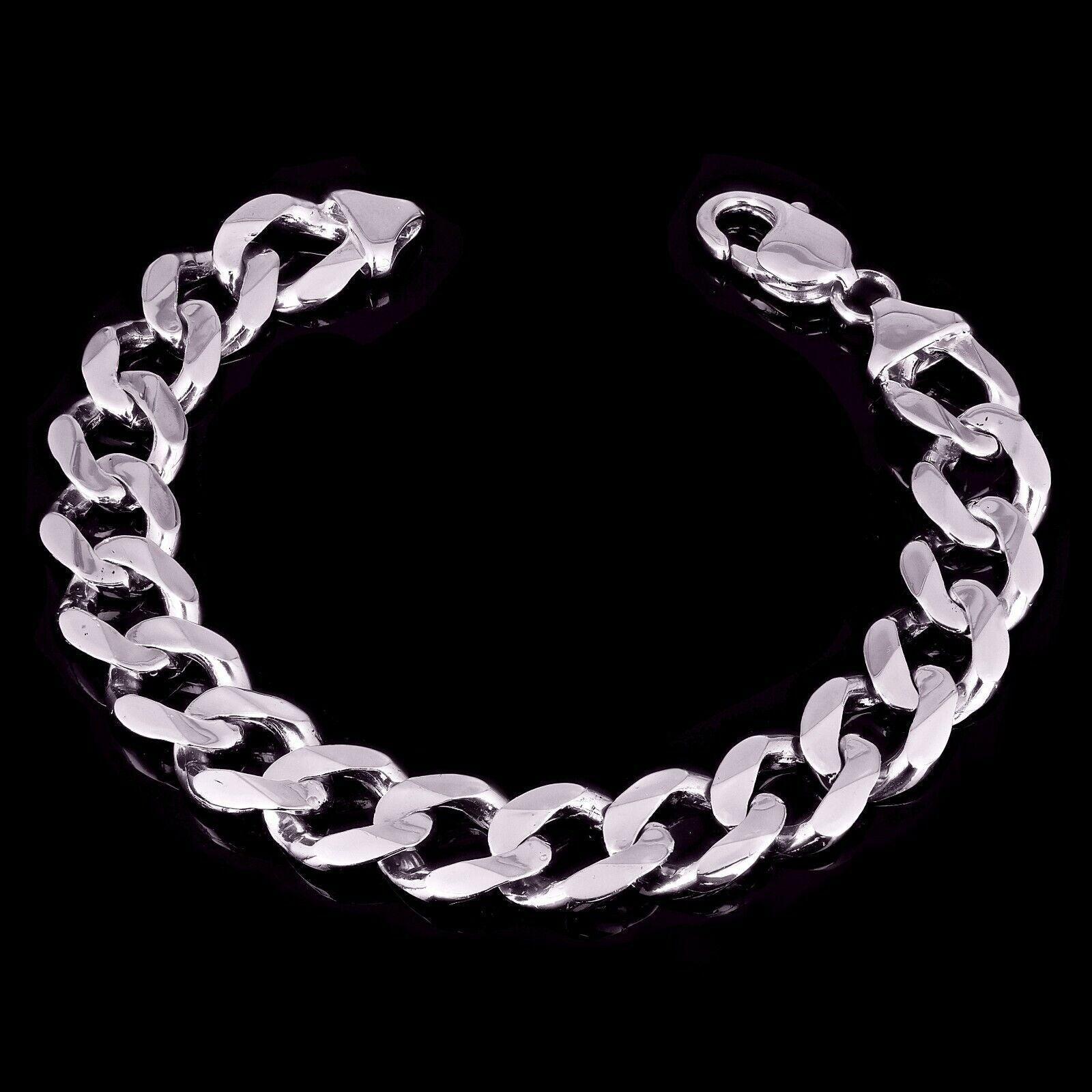 Men's 14k White Gold Solid Cuban Chain Bracelet Link 7" 12.5mm 35 grams - Jewelry Store by Erik Rayo