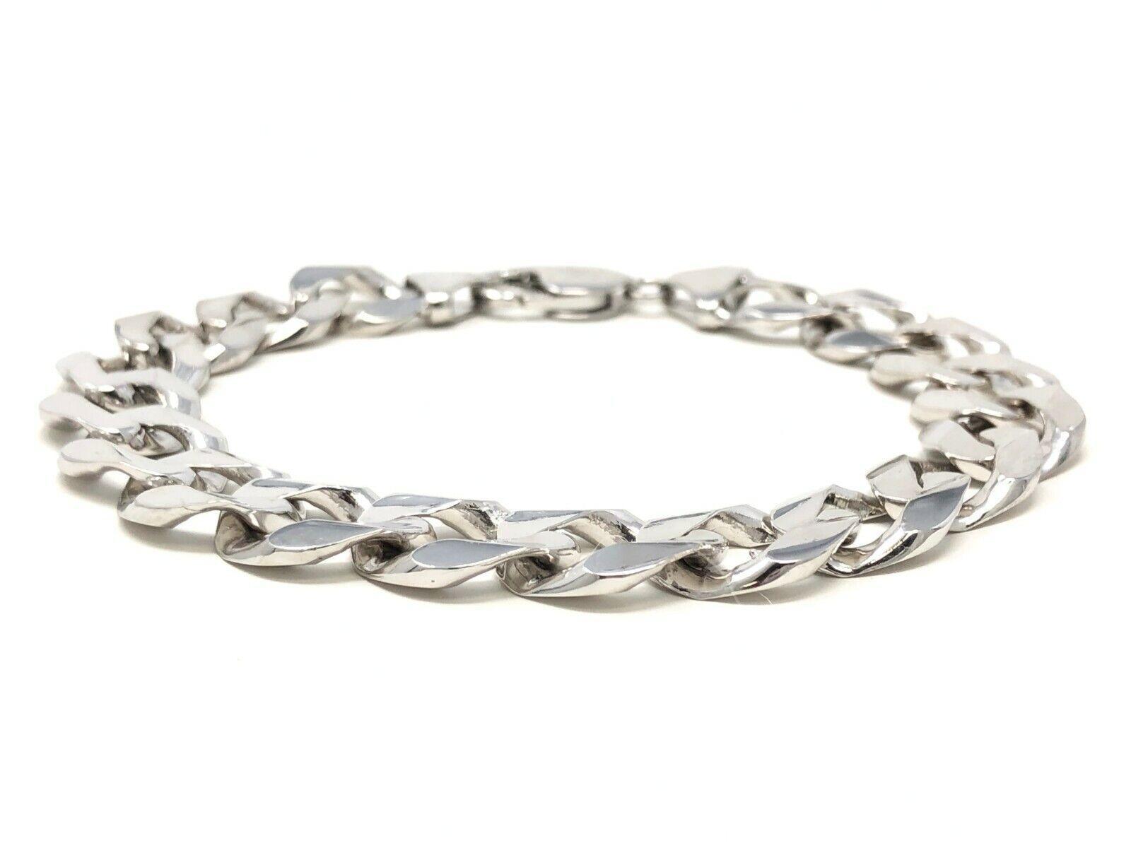 Men's 14k White Gold Solid Cuban Chain Bracelet Link Link 8" 12.5mm 40grams - Jewelry Store by Erik Rayo