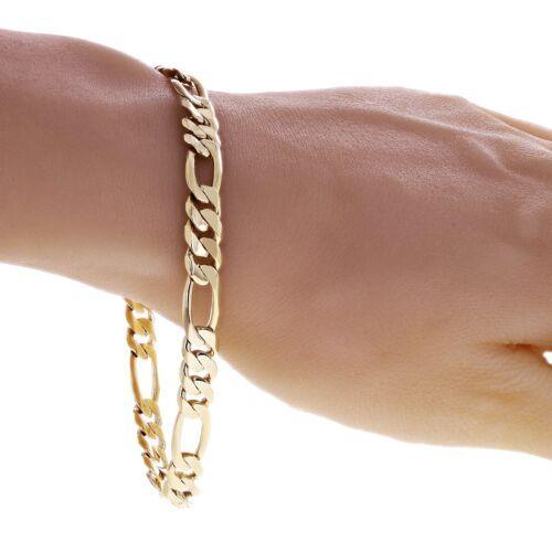 Men's 14k Yellow Gold Figaro Chain Bracelet 7.5" 7.75mm 19.5 grams - Jewelry Store by Erik Rayo
