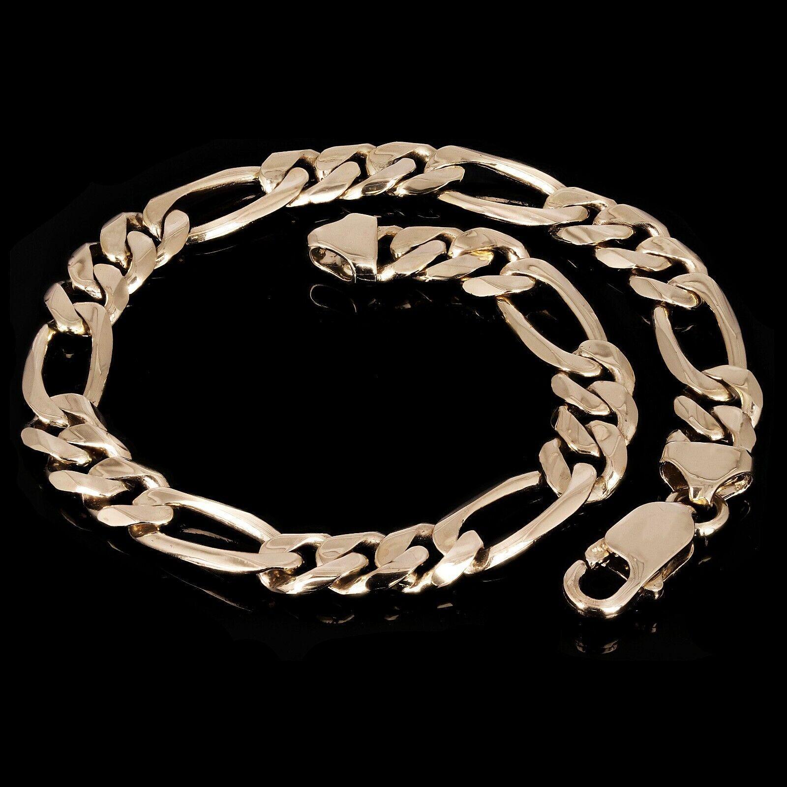 Men's 14k Yellow Gold Figaro Chain Bracelet 7.5" 7.75mm 19.5 grams - Jewelry Store by Erik Rayo