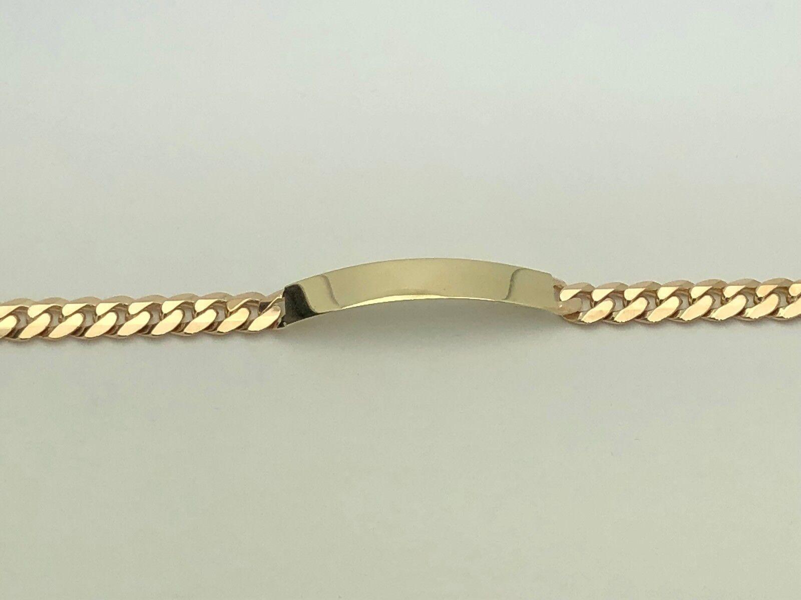 Men's 14k Yellow Gold Handmade Cuban ID Bracelet 8" 9.1mm 23.7 grams - Jewelry Store by Erik Rayo