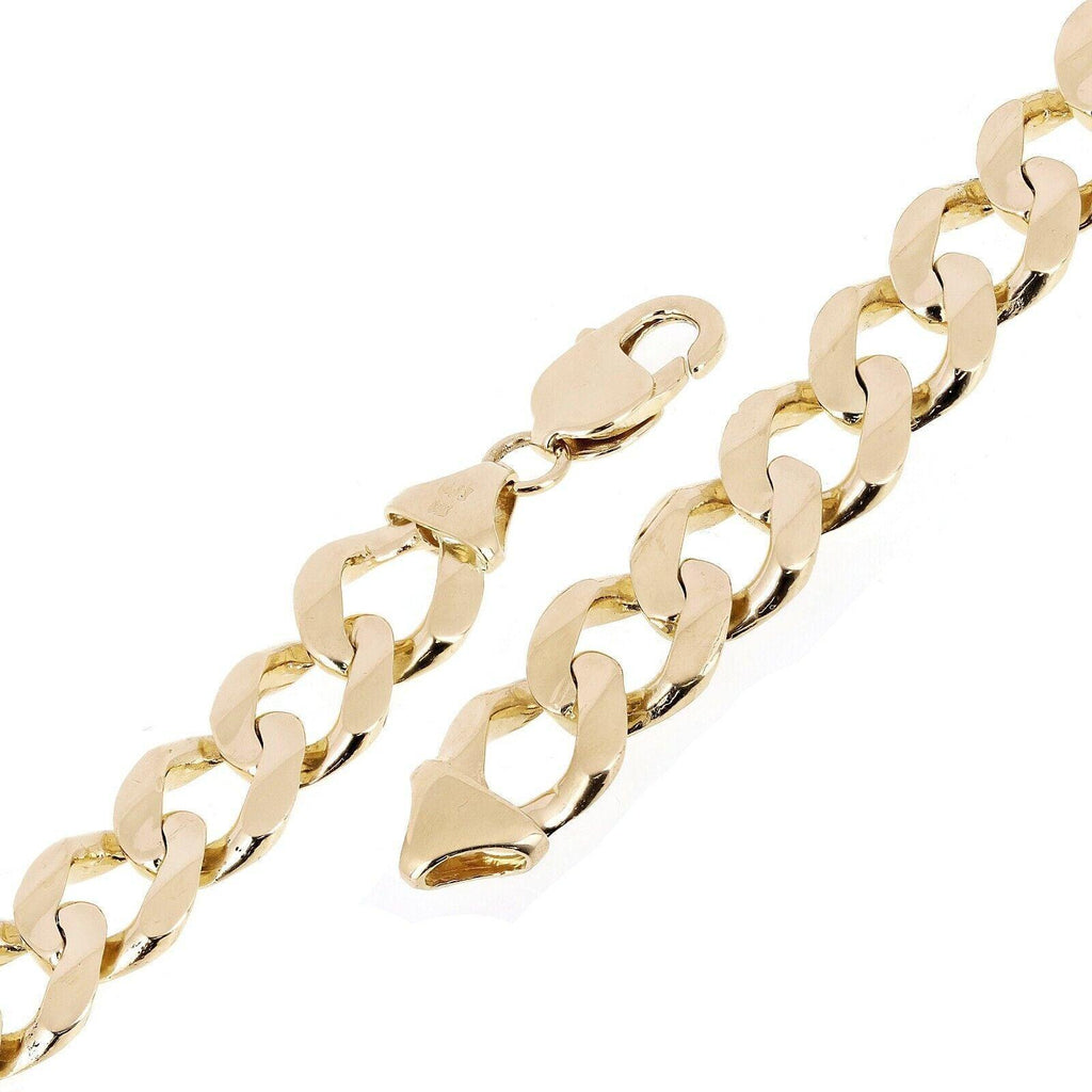 Men's 14k Yellow Gold Solid Cuban Link Chain Bracelet 12.5mm 7" 35 grams - Jewelry Store by Erik Rayo
