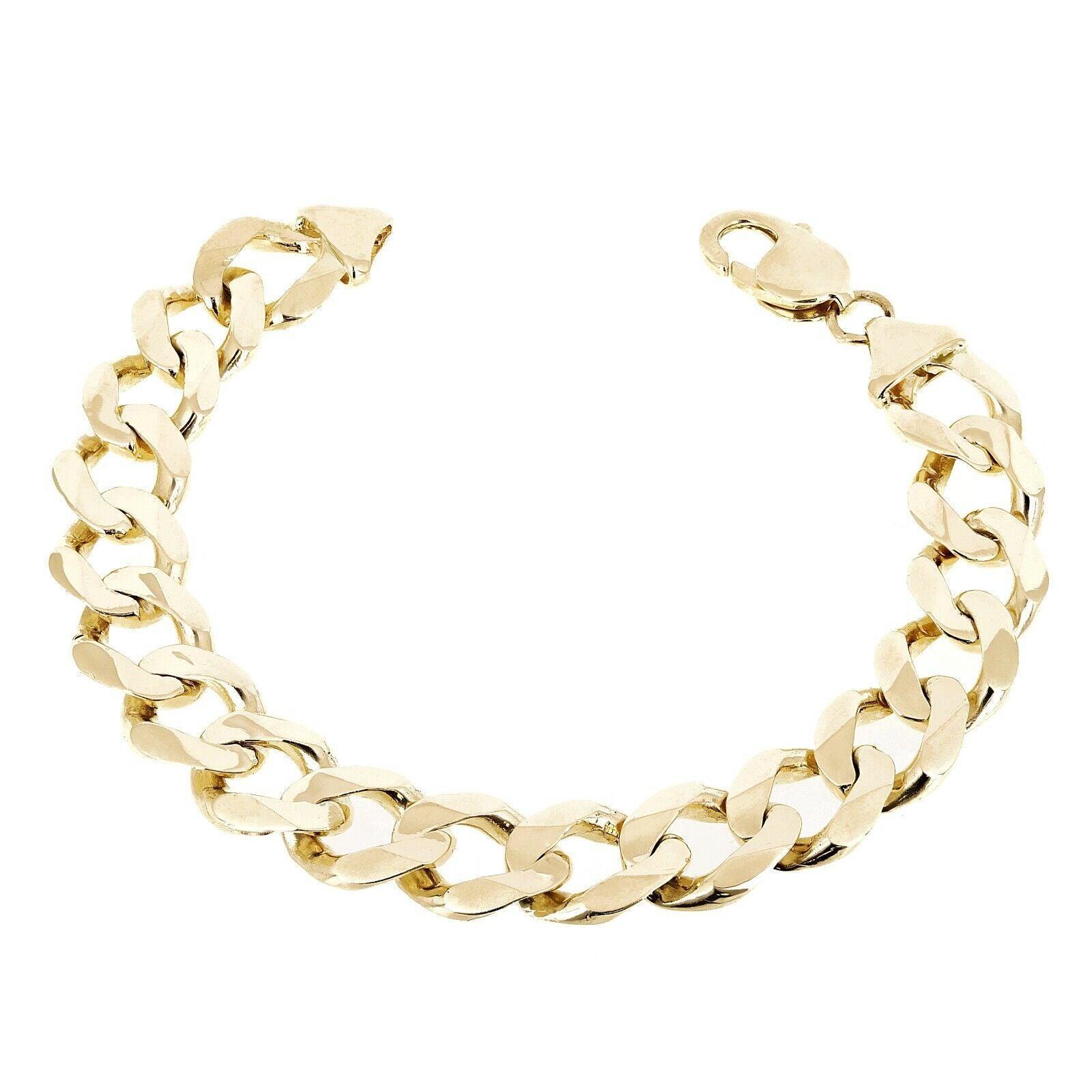 Men's 14k Yellow Gold Solid Cuban Link Chain Bracelet 12.5mm 7.5" 37.5grams - Jewelry Store by Erik Rayo
