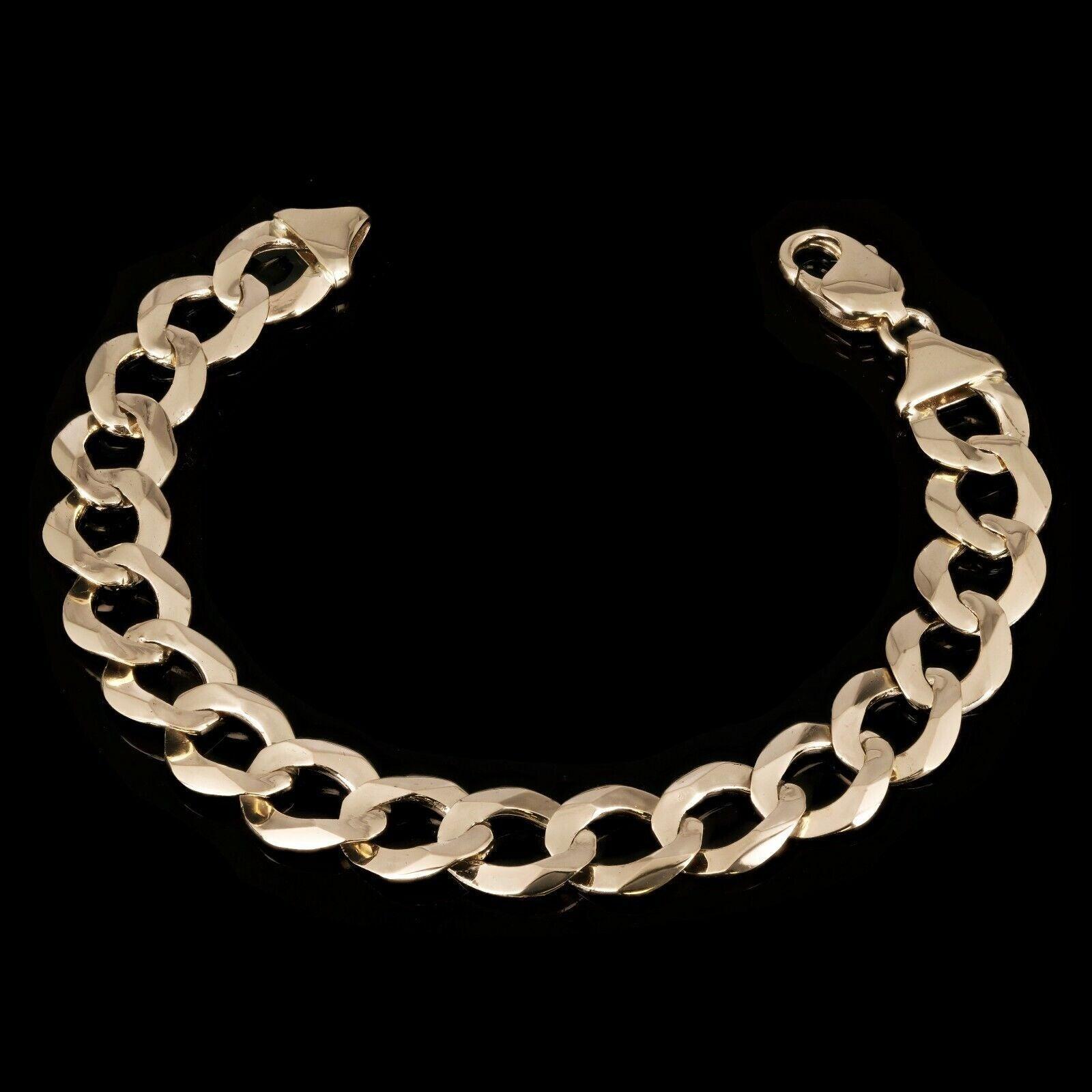 Men's 14k Yellow Gold Solid Cuban Link Chain Bracelet 8.25" 11mm - 23.1 grams - Jewelry Store by Erik Rayo
