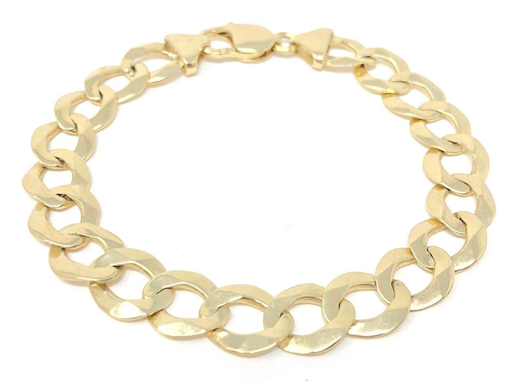 Men's 14k Yellow Gold Solid Cuban Link Chain Bracelet 8.25" 11mm - 23.1 grams - Jewelry Store by Erik Rayo