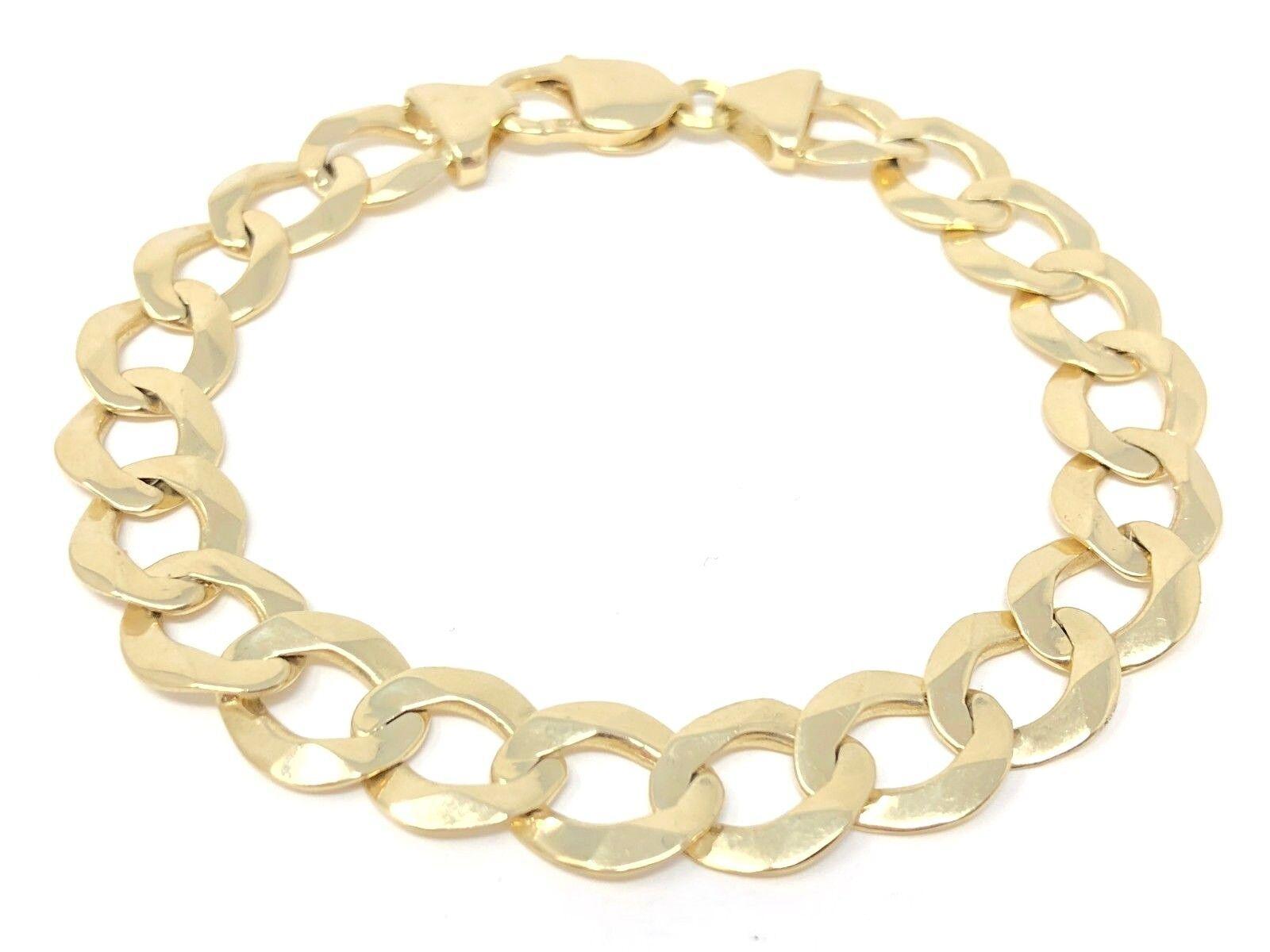 Men's 14k Yellow Gold Solid Cuban Link Chain Bracelet 8.25" 11mm - 23.1 grams - Jewelry Store by Erik Rayo
