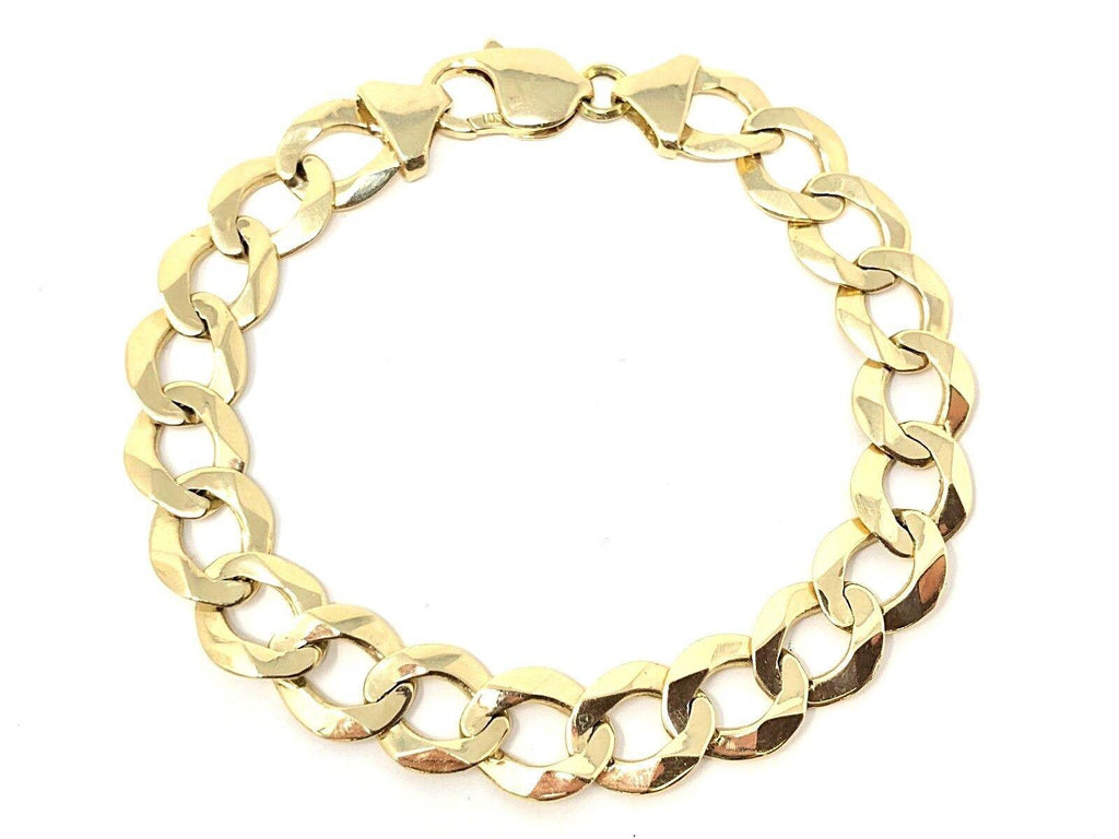 Men's 14k Yellow Gold Solid Cuban Link Chain Bracelet 8.25" 11mm - 23.1 grams - Jewelry Store by Erik Rayo