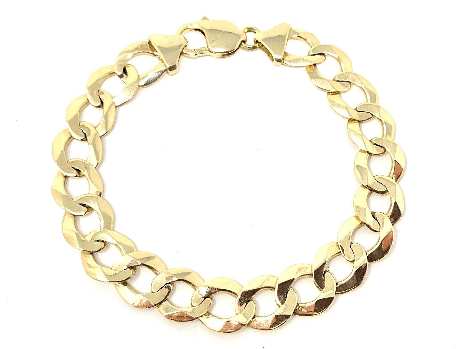 Men's 14k Yellow Gold Solid Cuban Link Chain Bracelet 8.25" 11mm - 23.1 grams - Jewelry Store by Erik Rayo