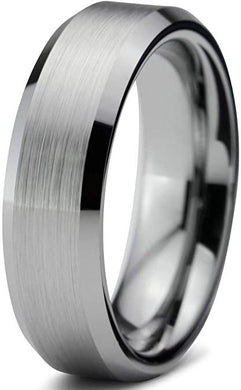 Men's Tungsten Ring 6mm Brushed Finish Sizes 5-15 Anillo Para Hombre