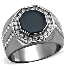 Load image into Gallery viewer, Men&#39;s Stainless Steel Black Onyx Octagon &amp; Clear Rings - Jewelry Store by Erik Rayo
