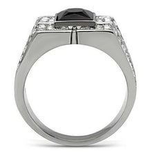 Load image into Gallery viewer, Men&#39;s Stainless Steel Square Rectangle Black Onyx &amp; Pave CZ Ring - Jewelry Store by Erik Rayo
