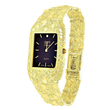 Load image into Gallery viewer, Men&#39;s Watch 10k Yellow Gold Nugget Bracelet Link Wrist Geneve with Diamond 7.5-8 49g - Jewelry Store by Erik Rayo
